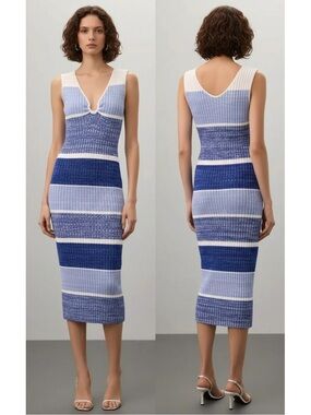 Toccin Sadie Sleeveless Striped Midi Dress